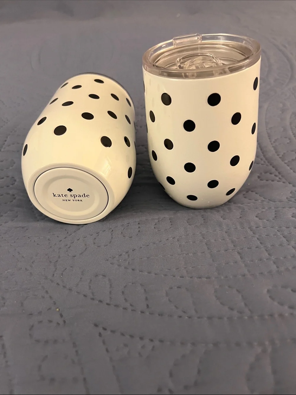 kate spade White & Black Polka Dot Stemless Tumblers